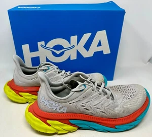 Hoka One One Men's US size 10 Clifton Edge Lunar Rock Cyan Red Running Shoes - Picture 1 of 9