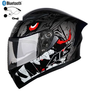 DOT Bluetooth Full Face Motorcyce Helmet Scooter Street Bike Crash Helmet - Picture 1 of 44