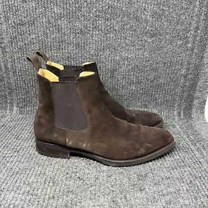 Jack Erwin Ellis Chelsea Boots Suede Full Grain Leather Brown Mens Size 9.5 US - Picture 1 of 8