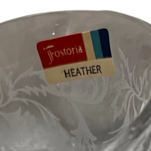 NWT Extremely RARE Heather by FOSTORIA Etched Crystal Tea/Coffee Cup Set of 8 - Picture 1 of 3