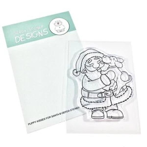 Gerda Steiner Designs, Puppy Kisses for Santa 3x4 Clear Stamp Set - Picture 1 of 1