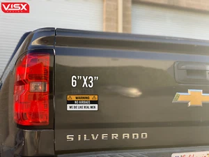 Warning No Air Bags We die like real men Magnet or Bumper Sticker Car Laminated - Picture 1 of 2
