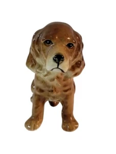 Vintage Dog Figurine Japan Cocker Spaniel Ceramic Brown Cream - Picture 1 of 9