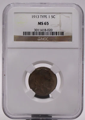 1913 Type 1 Buffalo Nickel NGC MS65  (024PID) - Image 1 of 4