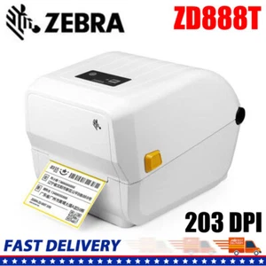 Zebra ZD888T Replace GK888T 203 dpi USB Transfer Thermal Barcode Printer White - Picture 1 of 6
