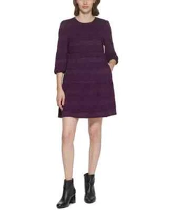 Jessica Howard Petite Textured-Stripe Sweater Dress Size PS # 3B 1638 NEW - Picture 1 of 4