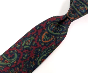 POLO RALPH LAUREN Vtg Paisley Purple Green Blue Tie USA Made - Picture 1 of 4