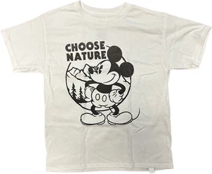 Disney Mickey Mouse Boy's Choose Nature T-Shirt White Large 14/16 - Picture 1 of 2