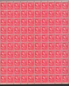 USA #806 - 1938 Full Sheet of 100 Stamps, Pl 22647 "John Adams" 2¢ XF MNH - Picture 1 of 4