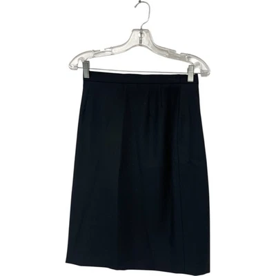 Falda recta de lana Escada Margaretha Ley para mujer talla 36 EE. UU. 4 lápiz negro de colección Foto 1 de 4