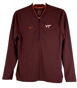 Virginia Tech Hokies Nike Dri-Fit 1/4 Zip Pullover Giacca Marrone Arancione Uomo M - Foto 1 di 14