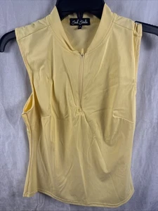 Bad Birdie Women's Pale Banana Lightweight Sleeveless Blade Golf Polo XS $82 - Picture 1 of 4