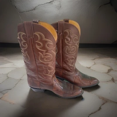 Botas de Vaquero Nocona Hombre Vintage Talla 10. Piel de lagarto D eje ancho hecho en EE. UU. Foto 1 de 4