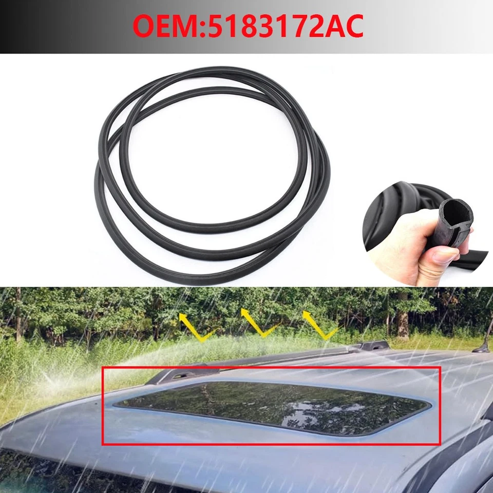 Resistente de goma con borde de sellado de vidrio para techo corredizo para Jeep Compass Patriot 07-2017 Foto 1 de 4