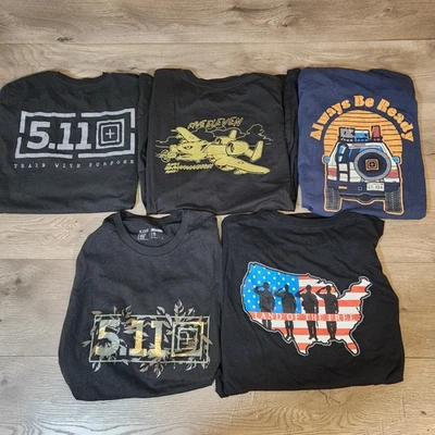 511 Tactical Men's T Shirt Lot of 5 - USA - All Ways Be Ready, A10 Warthog - Image 1 of 4