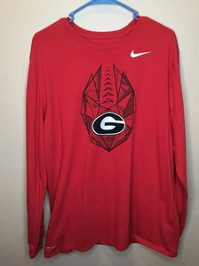 NIKE Georgia Bulldogs T-Shirt Herren XL Langarm sportlicher Schnitt rot Dri-Fit - Bild 1 von 4
