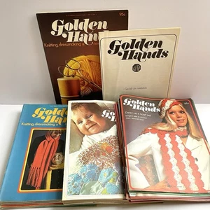 Vintage 39 Issues Golden Hands Magazine Book Lot 1970s Fashion Knit Sew Crochet - Picture 1 of 5
