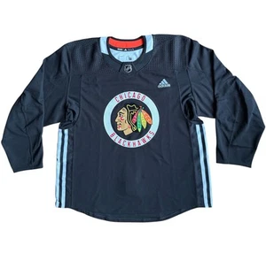 Adidas NHL Chicago Blackhawks Hombres Talla 58 Práctica Auténtica Camiseta MIC Negra - Imagen 1 de 17