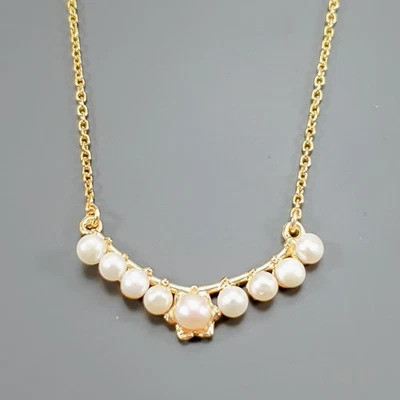 Jewellery Natural Pearl Necklace 925 Sterling Silver 17.75"/N27109 - Image 1 of 4