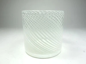 filigrana swirl fadenglas becher vase mid century vintage glass murano  - Bild 1 von 8