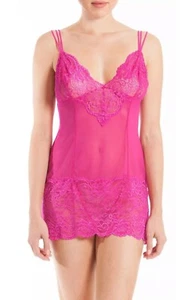 NWT $54 In Bloom by Jonquil Pink Lace Babydoll Chemise Sexy Lingerie Women's XL - Picture 1 of 5