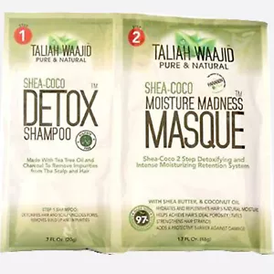 Taliah Waajid Shea-Coco 2 Step 7oz Detox Shampoo, 1.7oz Moisture Madness Masque - Picture 1 of 8