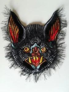 Bat Vampire Handmade Jacket Back Embroidered Patch - Picture 1 of 9