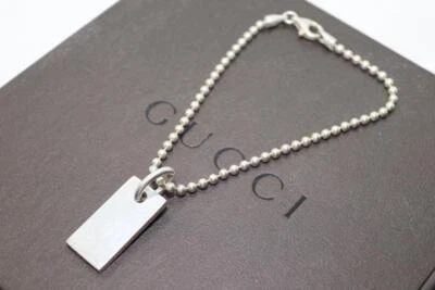 GUCCI Sterling Silver Plate Ball Chain Bracelet Silver 925 No Box NM Japan - Image 1 of 4
