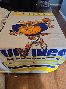 Toalla de playa Jack Davis vintage 1988 equipo NFL Minnesota Vikings - Imagen 1 de 8