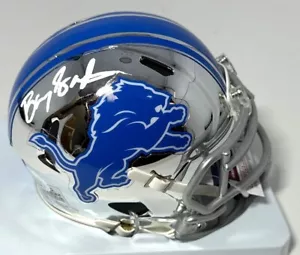 Lions BARRY SANDERS Signed Riddell CHROME Speed Mini Helmet AUTO - JSA - Picture 1 of 1