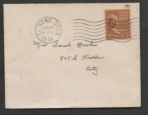 US #805 El Reno, Oklahoma, local mail, 1948. Martha Washington stamp. cover VF - Picture 1 of 1