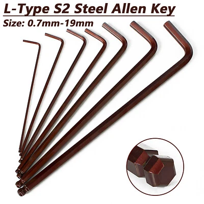 0.7mm-19mm Extra Long Metric Ball Point Hex Allen Key L-Type S2 Steel Allen Key - image 1 of 4