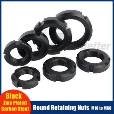 M10 bis M60 Schlitzmutter Rund Sicherungsmuttern Wellenmutter Muttern Welle - Bild 1 von 4