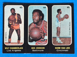 1971-72 TOPPS STICKERS TRIO 43-44-45 WILT "THE STILT" CHAMBERLAIN EX-MT HOFer