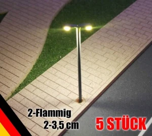 5 Pieces LED Double Street Lamps N Z Whip Lights 2-Flame 3-4Cm 3V (B01) - Picture 1 of 6