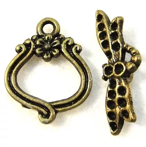 25Sets WHOLESALE Tibetan Antique Bronze DRAGONFLY Toggle Clasps Connectors Q0949 - Picture 1 of 7