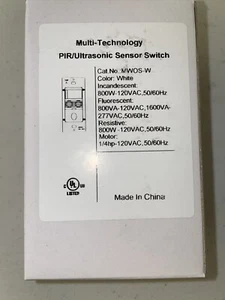 MWOS-W - New in Box - Multi - Technology - PIR/Ultrasonic Sensor - Wall Switch - Picture 1 of 5