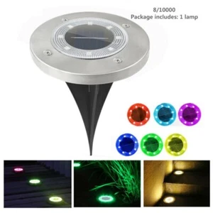 LED Solar Ground Lights Yard Garden Pathway Outdoor Disk Lights Color Changing - Picture 1 of 12