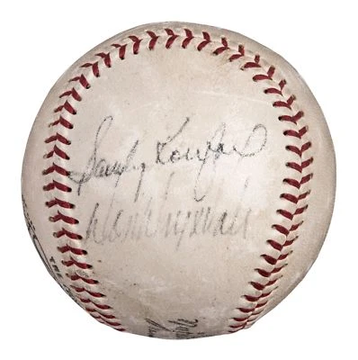 1950's Sandy Koufax & Don Drysdale Early Career Signed NL Giles Baseball PSA DNA - Image 1 of 3