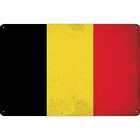 Blechschild Wandschild 18x12 cm Belgien Fahne Flagge Geschenk Deko