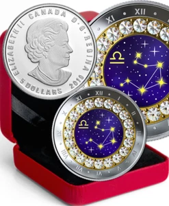 Moneda Libra Zodiac 2019 $5 1/4 OZ plata pura a prueba de Canadá 27 mm con cristal - Imagen 1 de 1