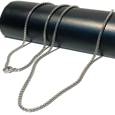 CATENINA COLLANA IN ACCIAIO INOX CATENA BOX 70 CM x 2,5 MM DA UOMO E DONNA - Immagine 1 di 4