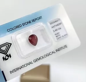 Joli Rubis Rouge cœur 2,49 cts Naturel Certificat IGI sous scellé - Natural - Foto 1 di 5
