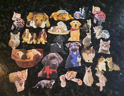 24 штампованные поздравительные открытки сделай сам для скрапбукинга собак кошек котят щенков - Изображение 1 из 4