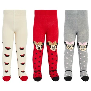 Minnie Mouse Polka Dot Tights for Baby Girls Age 0-24 mnths,3 Piece Variety Pack - Picture 1 of 15