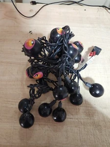 Juego de luces de cadena de Halloween vintage globos oculares usados probados - Imagen 1 de 3