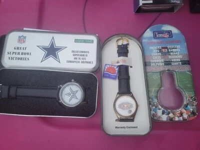 Lote de 2 piezas Dallas Cowboys Supebowl Nuevo en Caja Reloj Coleccionista GameTime/Sun Time XXX Foto 1 de 4