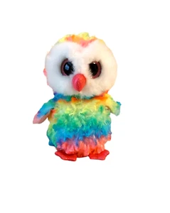 TY Beanie Boo Owen Regenbogen Eule Plüsch mehrfarbig Stofftier Vogel Spielzeug 7 Zoll - Bild 1 von 6