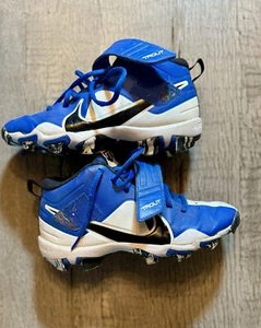 Nike Force Trout Jungen Baseball Stollen-blau & weiß Größe 4,5 - Bild 1 von 6