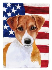 Caroline's Treasures BB9689CHF Jack Russell Terrier Patriotic House Flag Larg... - Picture 1 of 7